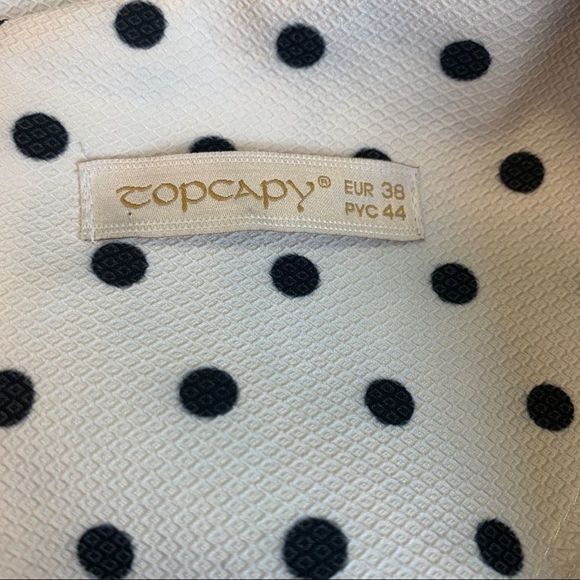 Copcapy Red white polkadot rose floral short sleeve maxi dress Sz 38 NWOT - Picture 8 of 14